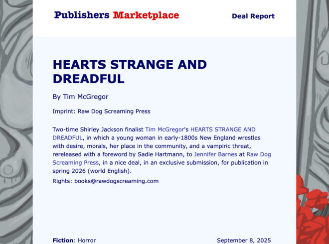 Book Deal: Tim McGregor’s HEARTS STRANGE & DREADFUL