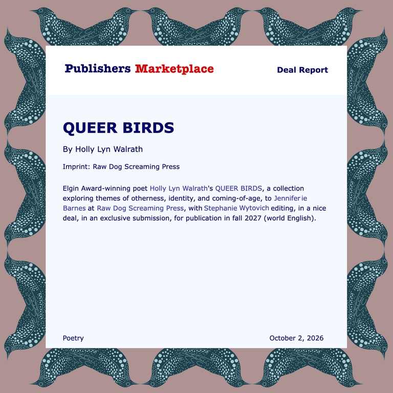 Book Deal: QUEER BIRDS